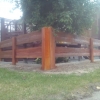 Ogrodzenie model deska  dwustronna faktura kolor tekowy 1m wys.